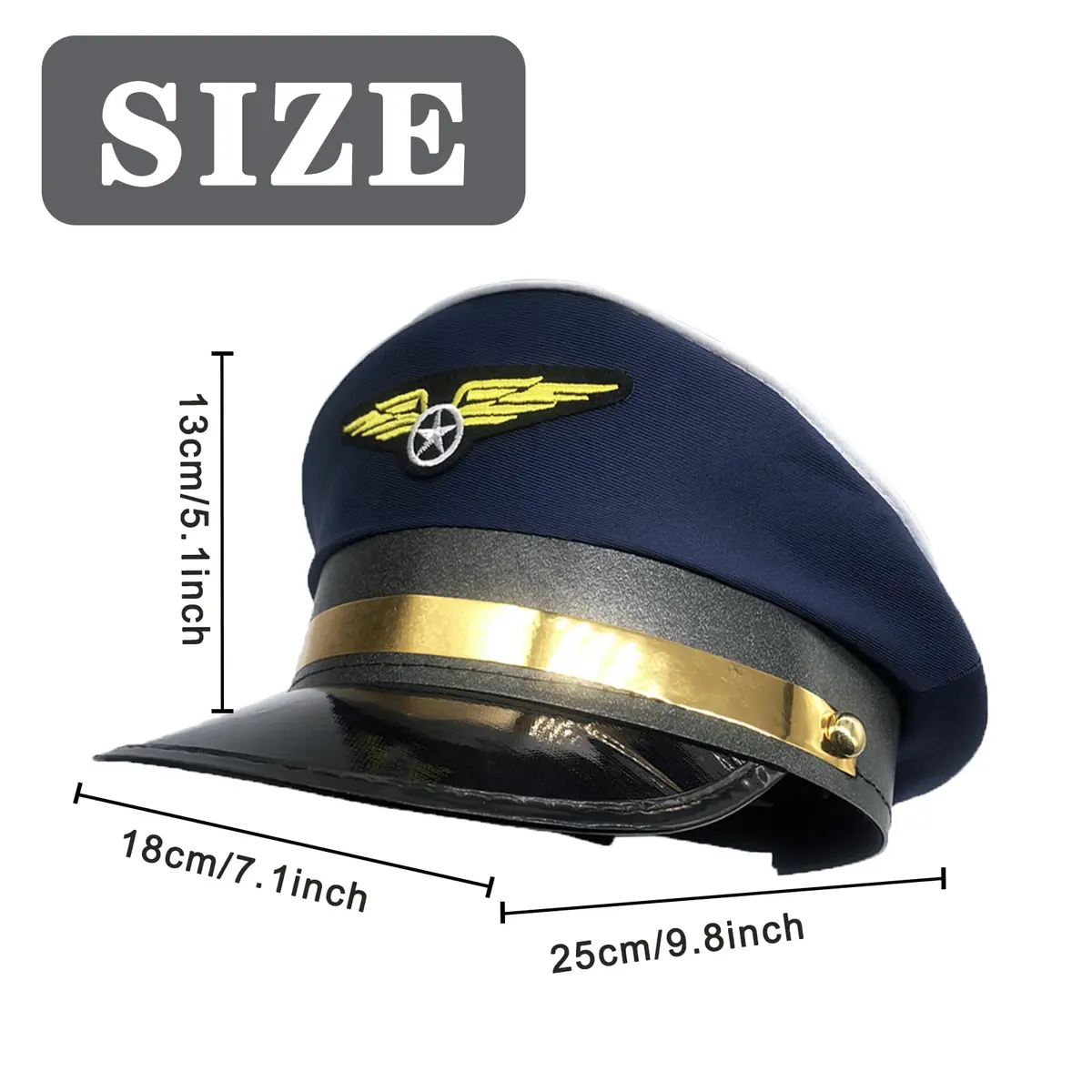 TUSAUW Airline Pilot Captain Costume Set with Aviator Sunglasses Navy Blue | Pilot Role Play Accessories - view 7