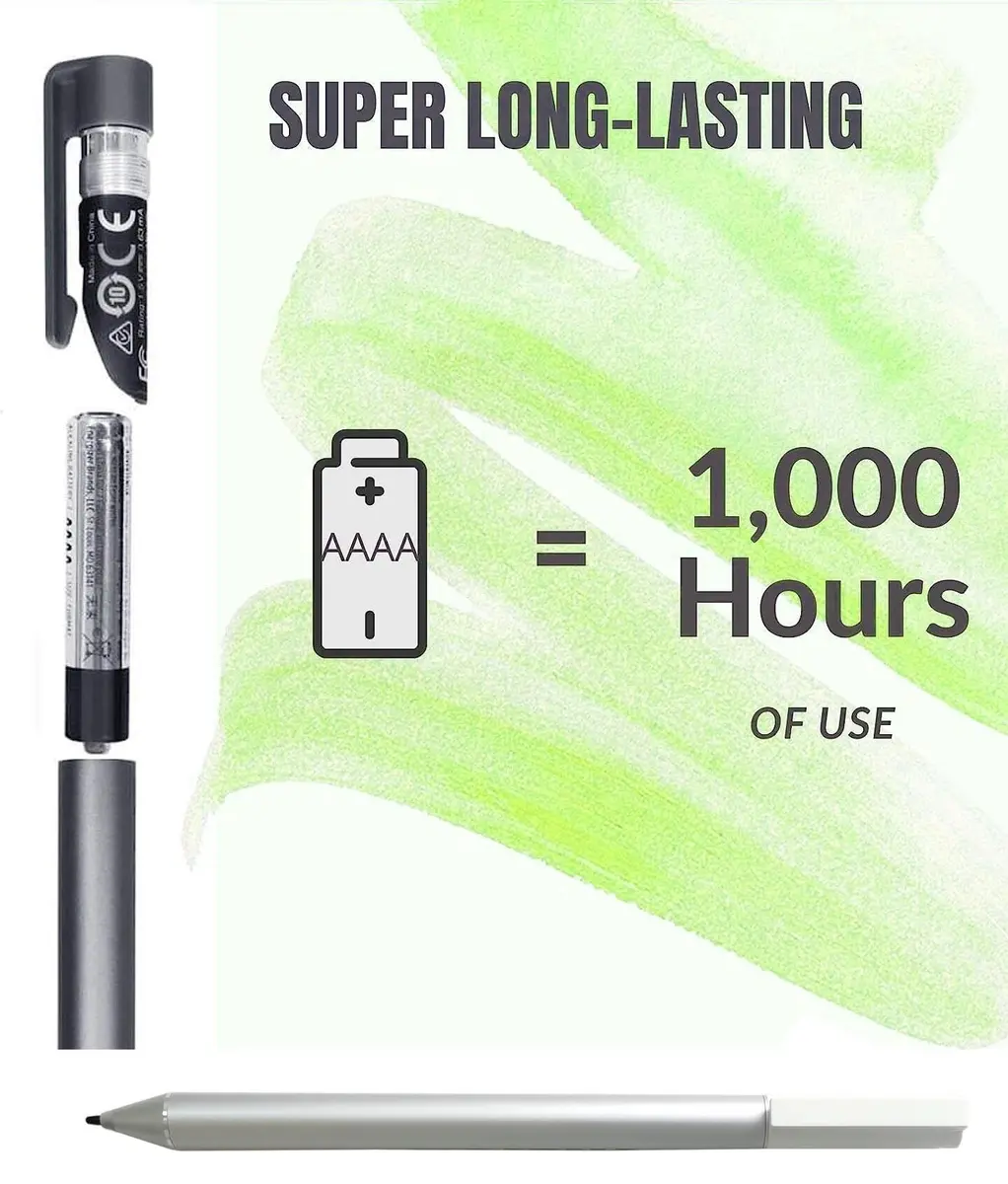 MITATTOK Stylus Pen for HP X360 15-BL 12-F 12-F014DX | Compatible with HP Chromebook X2 12-F014DX, Silver, Power: AAAA batteries included - view 2