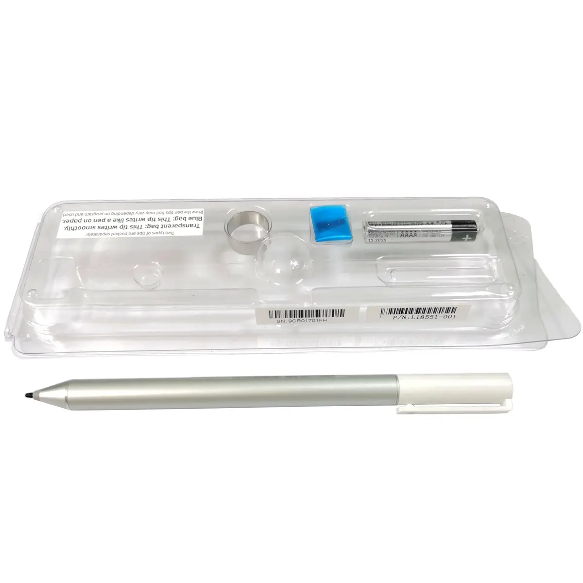 MITATTOK Stylus Pen for HP X360 15-BL 12-F 12-F014DX | Compatible with HP Chromebook X2 12-F014DX, Silver, Power: AAAA batteries included - view 3
