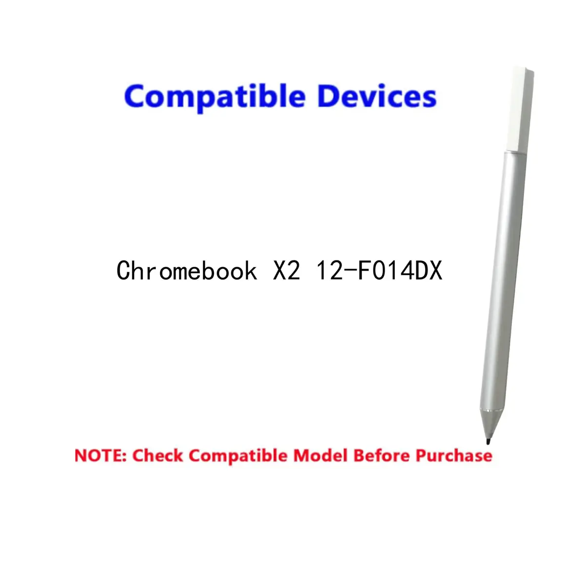 MITATTOK Stylus Pen for HP X360 15-BL 12-F 12-F014DX | Compatible with HP Chromebook X2 12-F014DX, Silver, Power: AAAA batteries included - view 4