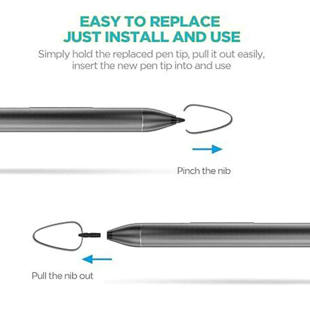 MITATTOK Stylus Pen Tip L04340-001 for HP Pavilion x360 11 Stylus Pen 927229-001 | 5-Pack Silver Aluminum Replacement Nibs - view 5