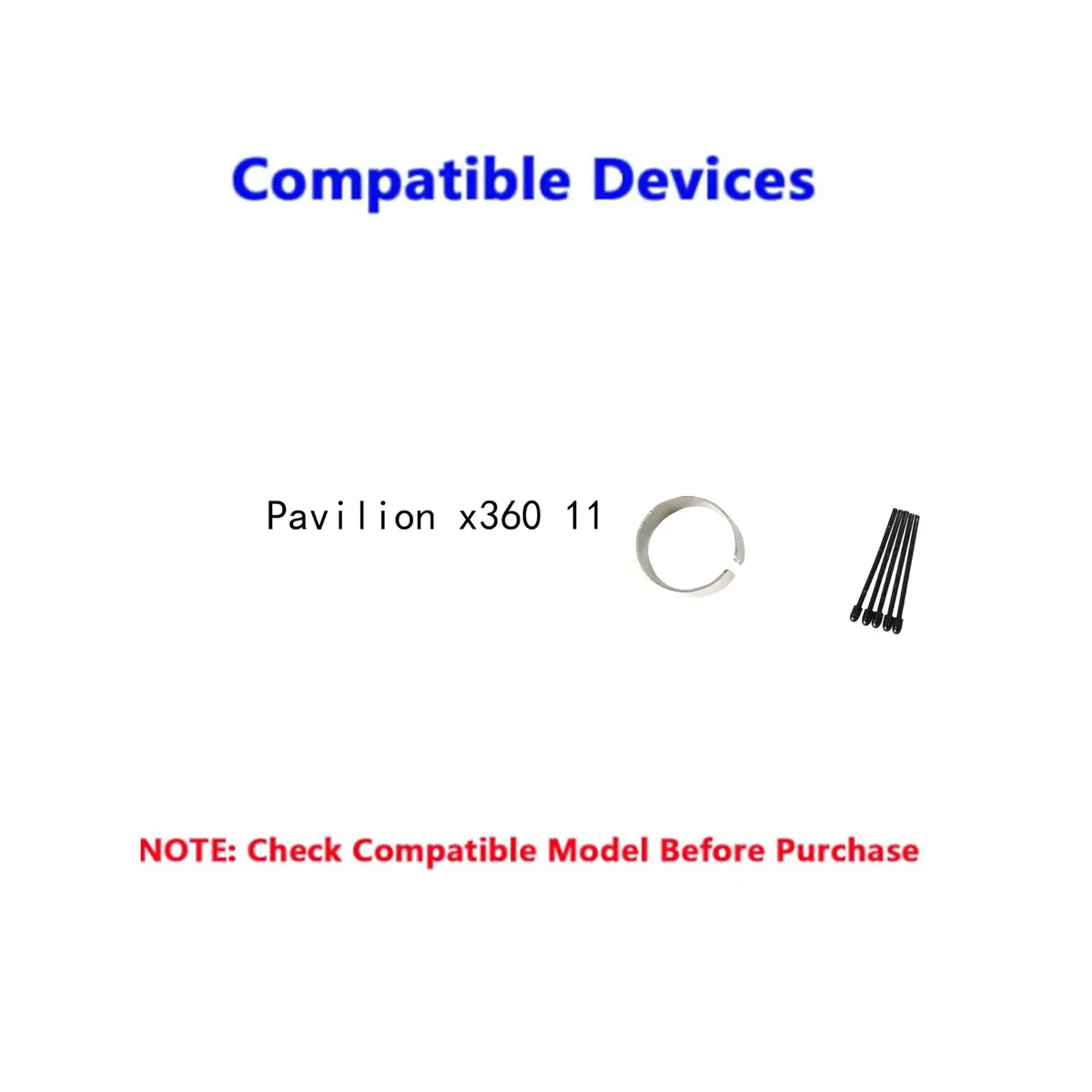 MITATTOK Stylus Pen Tip L04340-001 for HP Pavilion x360 11 Stylus Pen 927229-001 | 5-Pack Silver Aluminum Replacement Nibs - view 2
