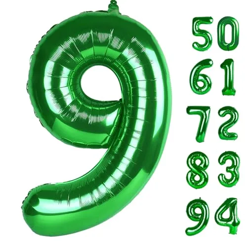 IWERP 40 Inch Green Number 6 Balloon | Vibrant Green Party Decor - main product image