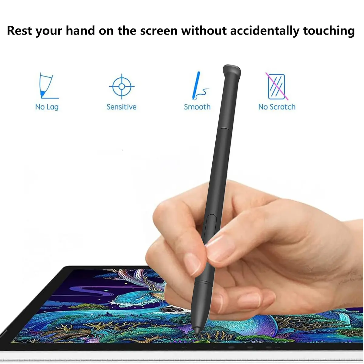 MITATTOK Stylus Pen for HP Elite x2 1012 G1 | Silver, No Battery, Compatible with 2016-30D-3 - view 7