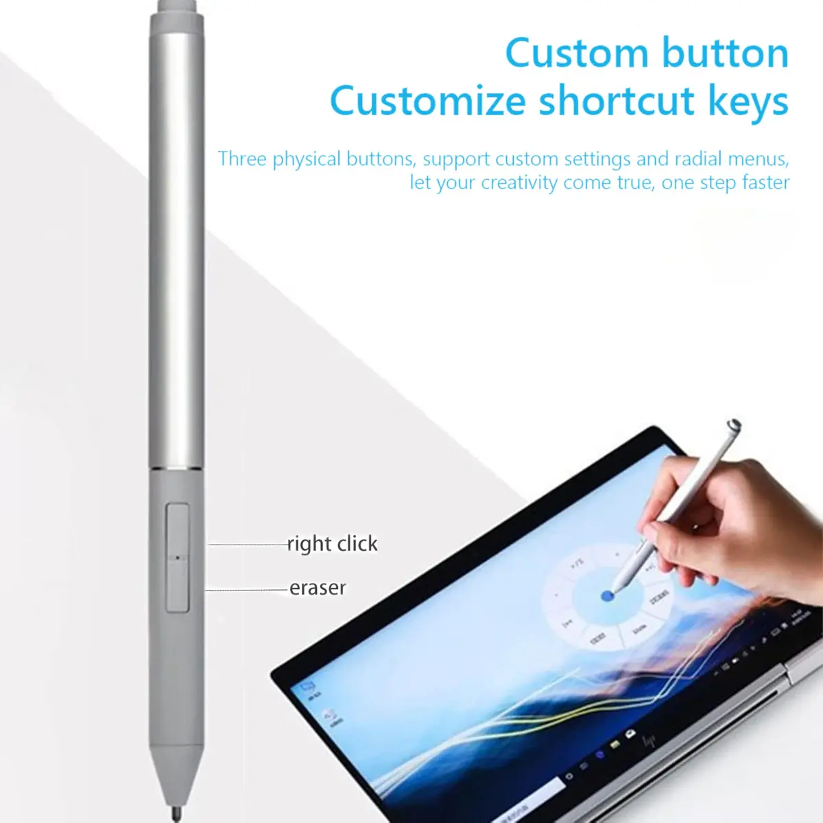 MITATTOK Stylus Pen for HP Elite x2 1013 G3, EliteBook x360 1020 G2, 1030 G2 G3, Pro x2 612 G2 | Silver, Wacom AES Compatible - view 4