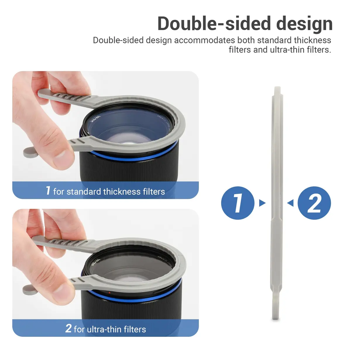 JJC 3-Pack Camera Lens Filter Wrench Kit for 37mm-95mm Filters | Double-Sided Design for CPL UV ND - view 3