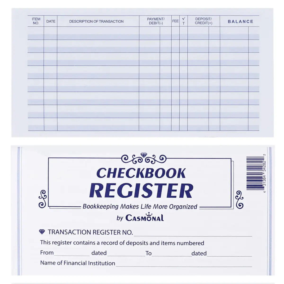 CASMONAL Check Register Book | 12 Pack Bulk Value for Personal & Business Finances - main product image