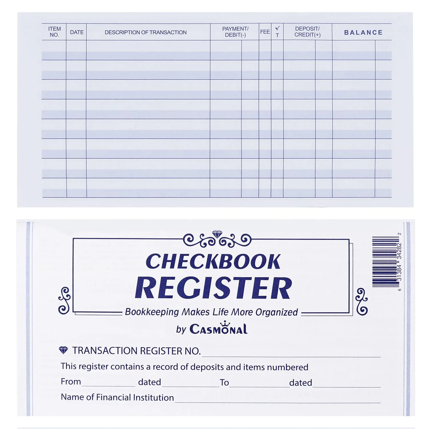 CASMONAL Check Register Book | 12 Pack Bulk Value for Personal & Business Finances - main product image