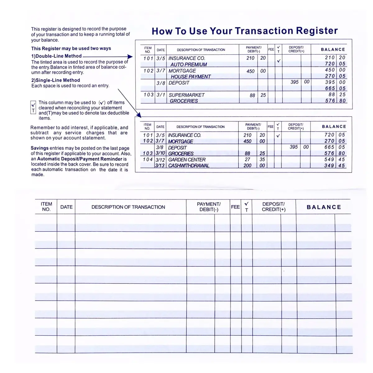CASMONAL Check Register Book | 12 Pack Bulk Value for Personal & Business Finances - view 2