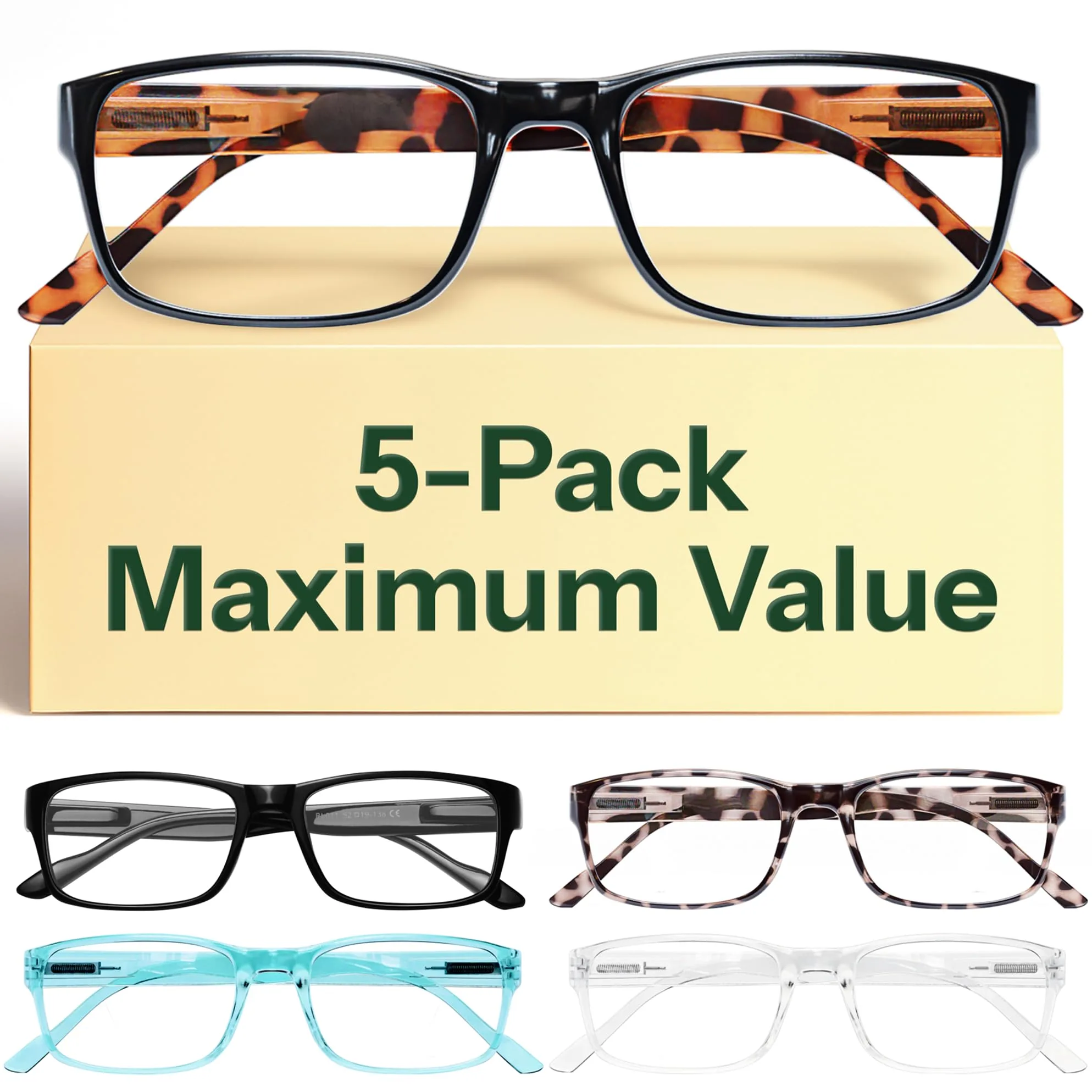 Gaoye 5.0 Reading Glasses for Women | Blue Light Protection 5-Pack - main product image