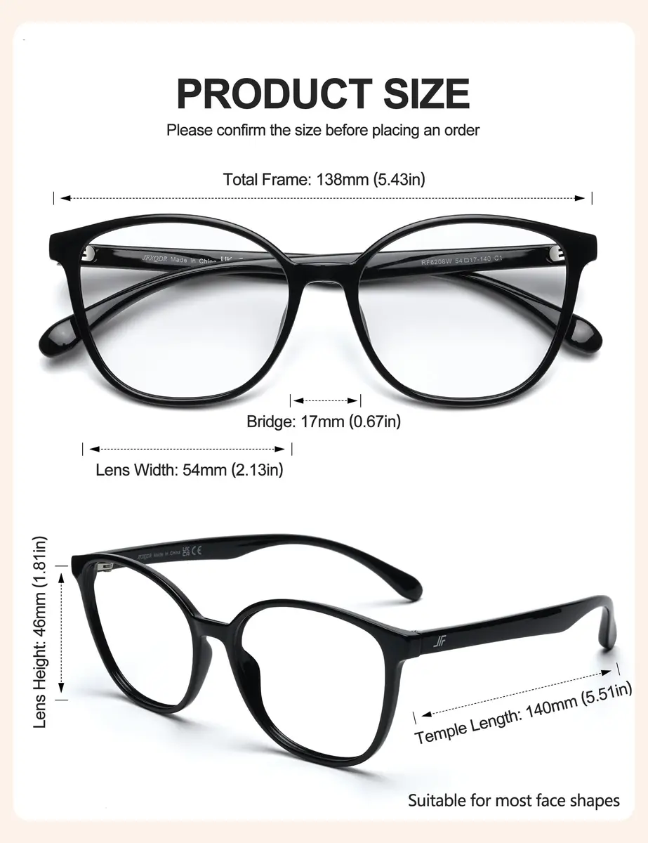 JFXQDR Blue Light Blocking Computer Glasses for Women | UV400 Protection, Lightweight TR90 Frame - view 4