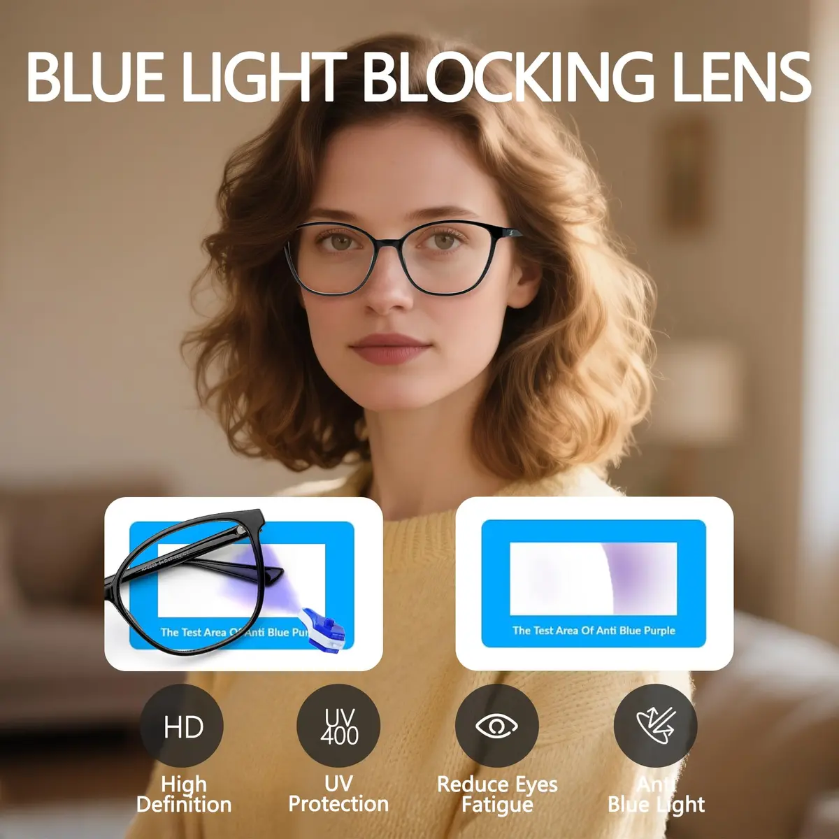 JFXQDR Blue Light Blocking Computer Glasses for Women | UV400 Protection, Lightweight TR90 Frame - view 5