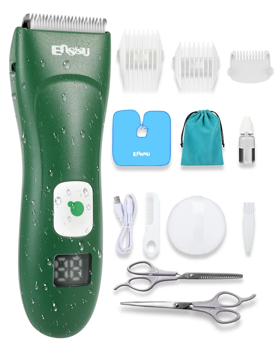 ENSSU Baby Hair Clippers Cordless Hair Clipper for Kids with LED Display, 3-12mm Combs & Accessories - main product image