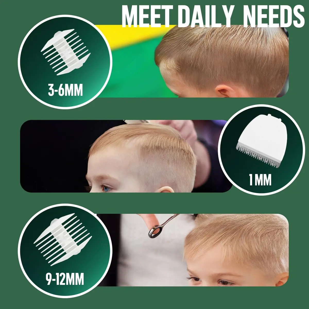 ENSSU Baby Hair Clippers Cordless Hair Clipper for Kids with LED Display, 3-12mm Combs & Accessories - view 6