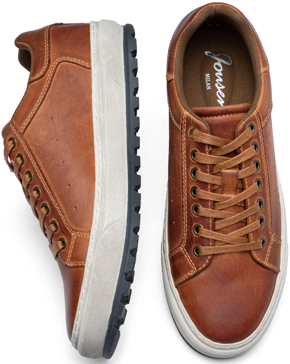 Jousen Men's Shoes Leather Casual Sneakers 11 | Stylish & Comfortable - view 6