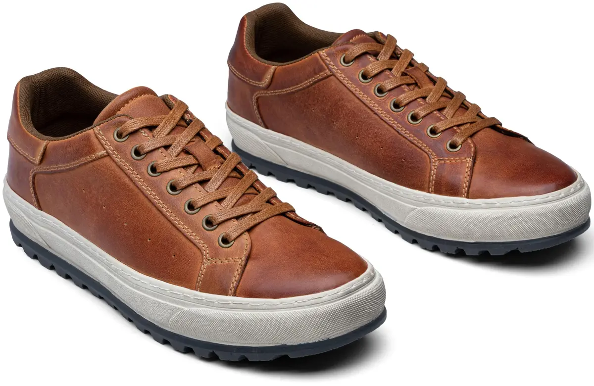 Jousen Men's Shoes Leather Casual Sneakers 11 | Stylish & Comfortable - view 3