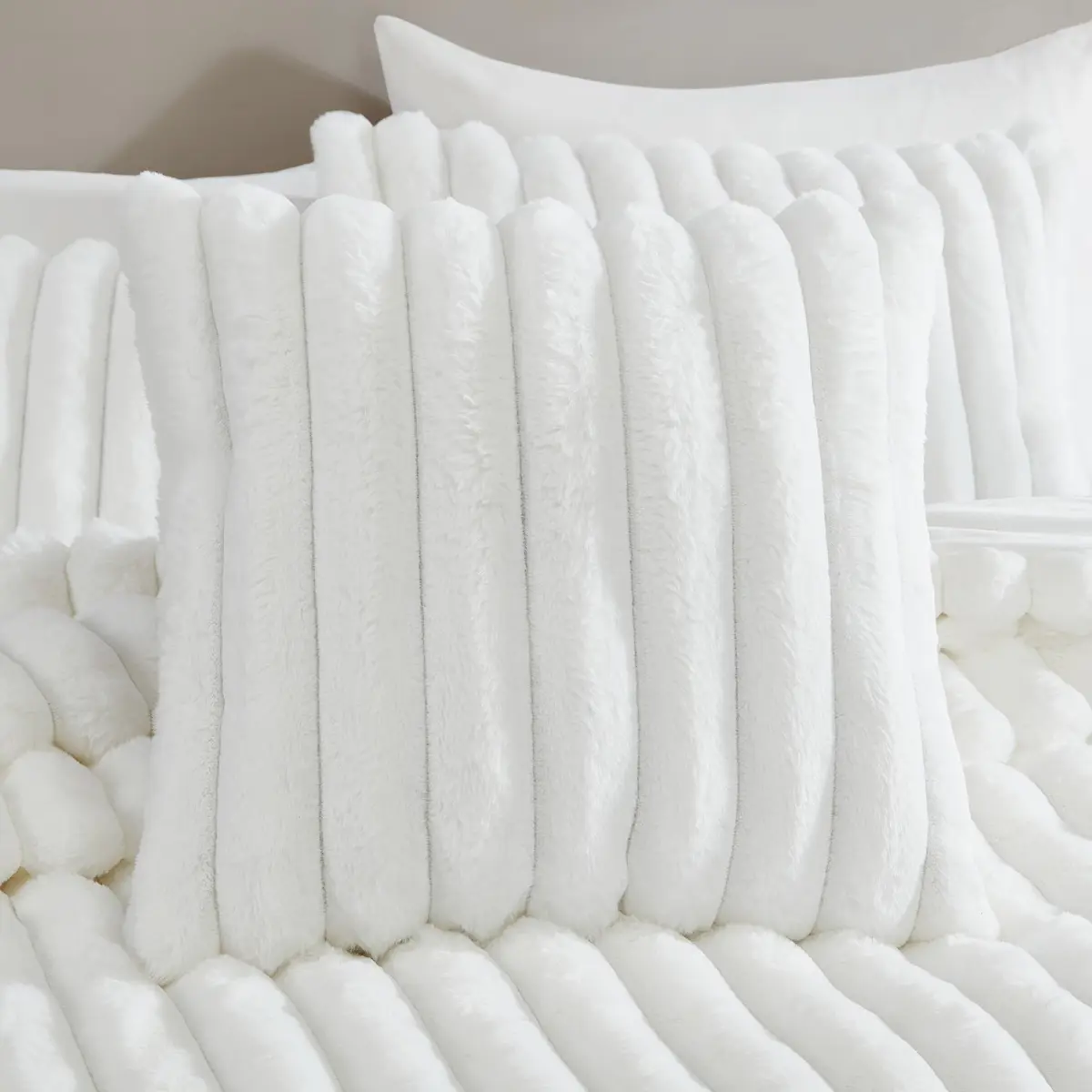 Riverbrook Home Everett Faux Fur Comforter Bedding Set Twin XL | Modern Glam Textured Decor - view 5