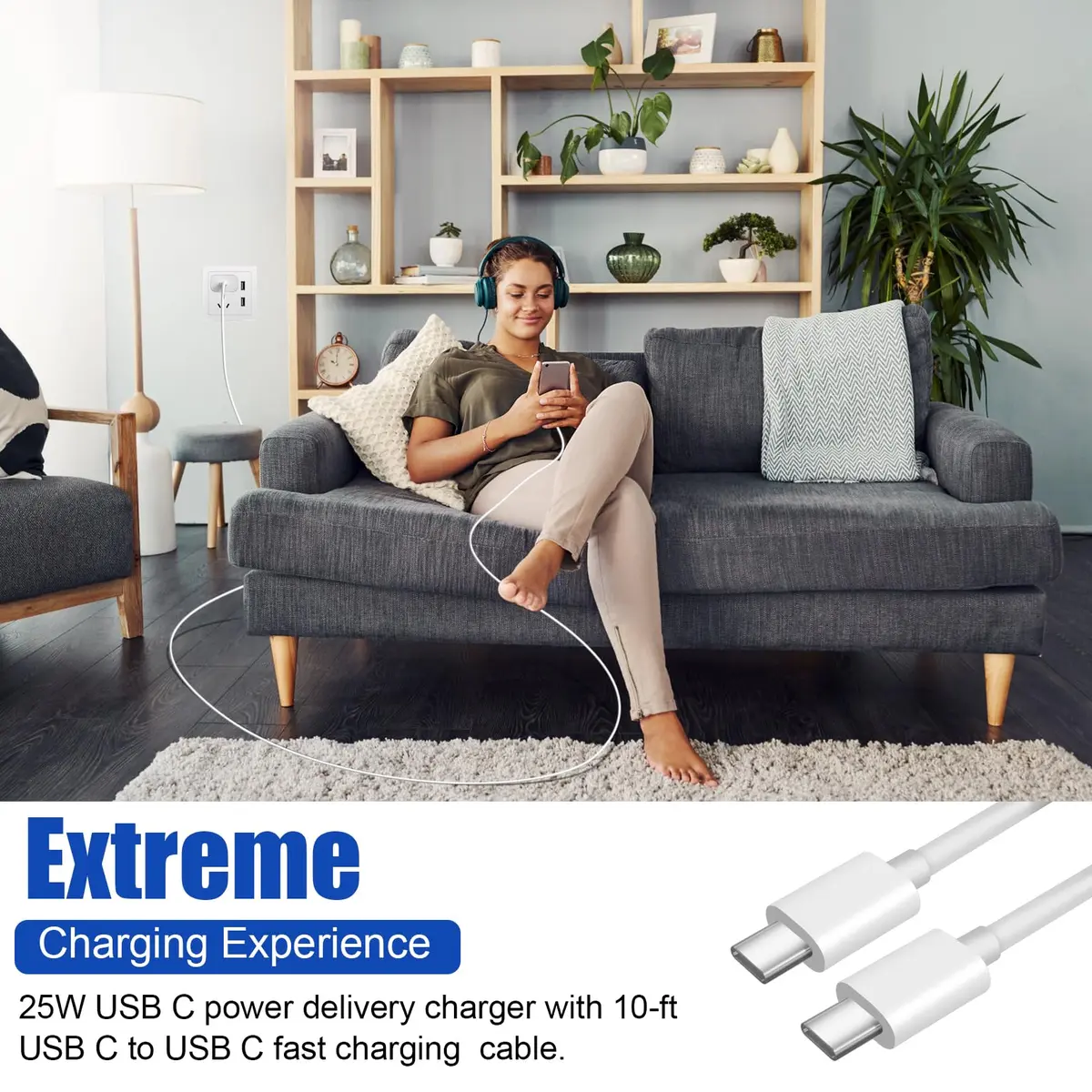 SpeedScope 25W USB C Samsung Charger 2-Pack 10FT Long Cable | Fast Charging for Galaxy S26 Ultra - view 7
