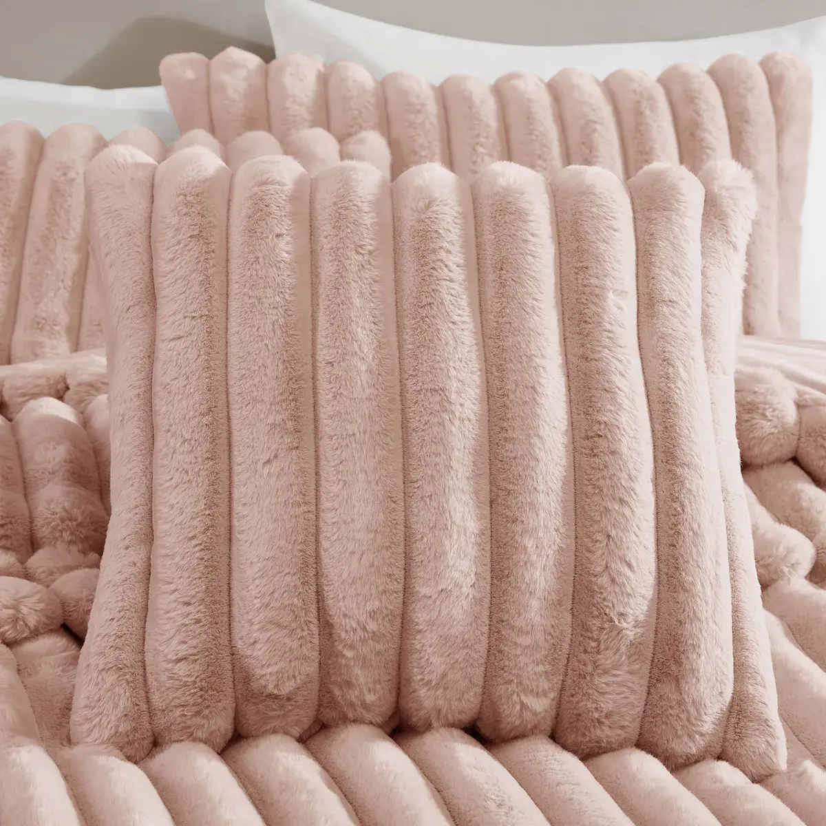 Riverbrook Home Everett Faux Fur Comforter King Size | Textured Decorative Bedding - view 5