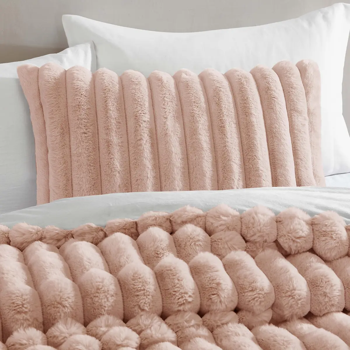 Riverbrook Home Everett Faux Fur Comforter King Size | Textured Decorative Bedding - view 4