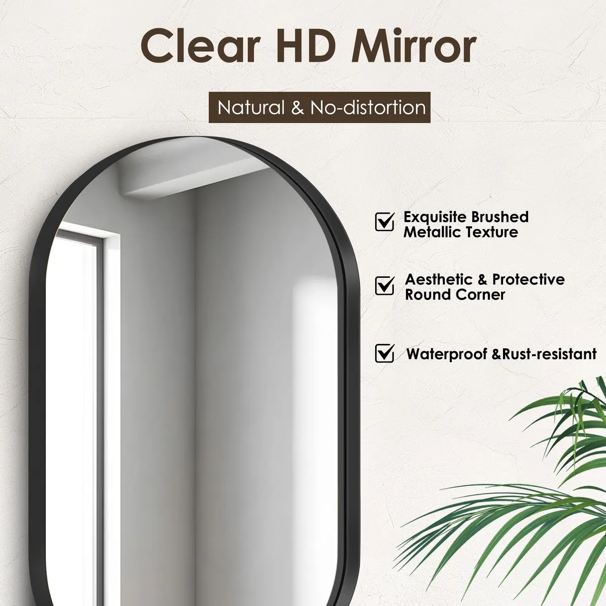 SDHYL 34x20 Inch Oval Bathroom Medicine Cabinet with Mirror | Recessed Wall Mount, Black Aluminum Frame - view 2