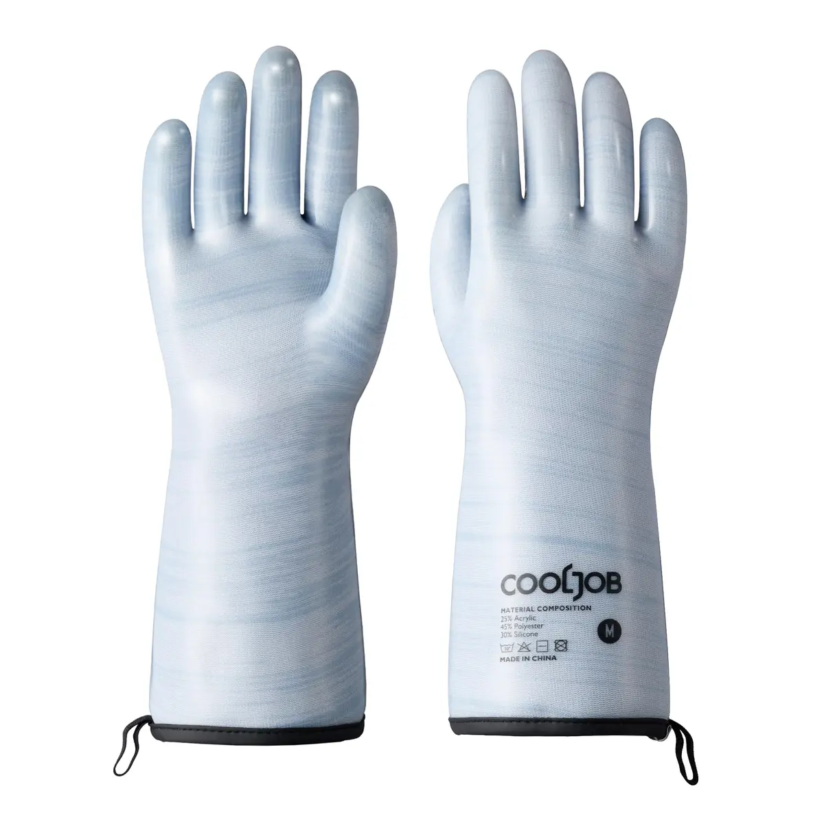 COOLJOB Heat Resistant Oven Gloves Medium Blue | Waterproof BBQ Mitts for High Heat Cooking - main product image