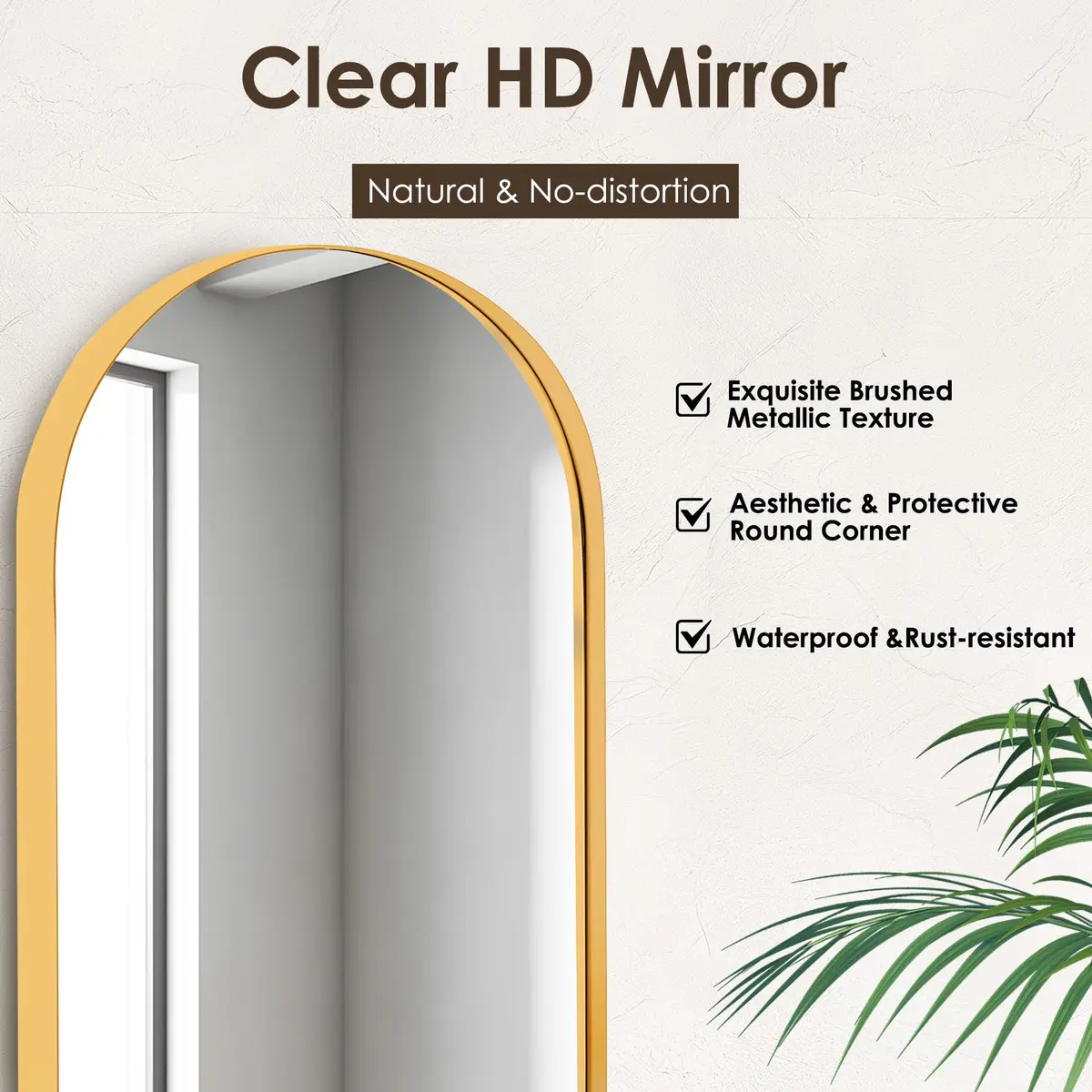 SDHYL Arched Bathroom Medicine Cabinet 36x24 inch | Gold Recessed Mirror with Deep Aluminum Frame - view 4