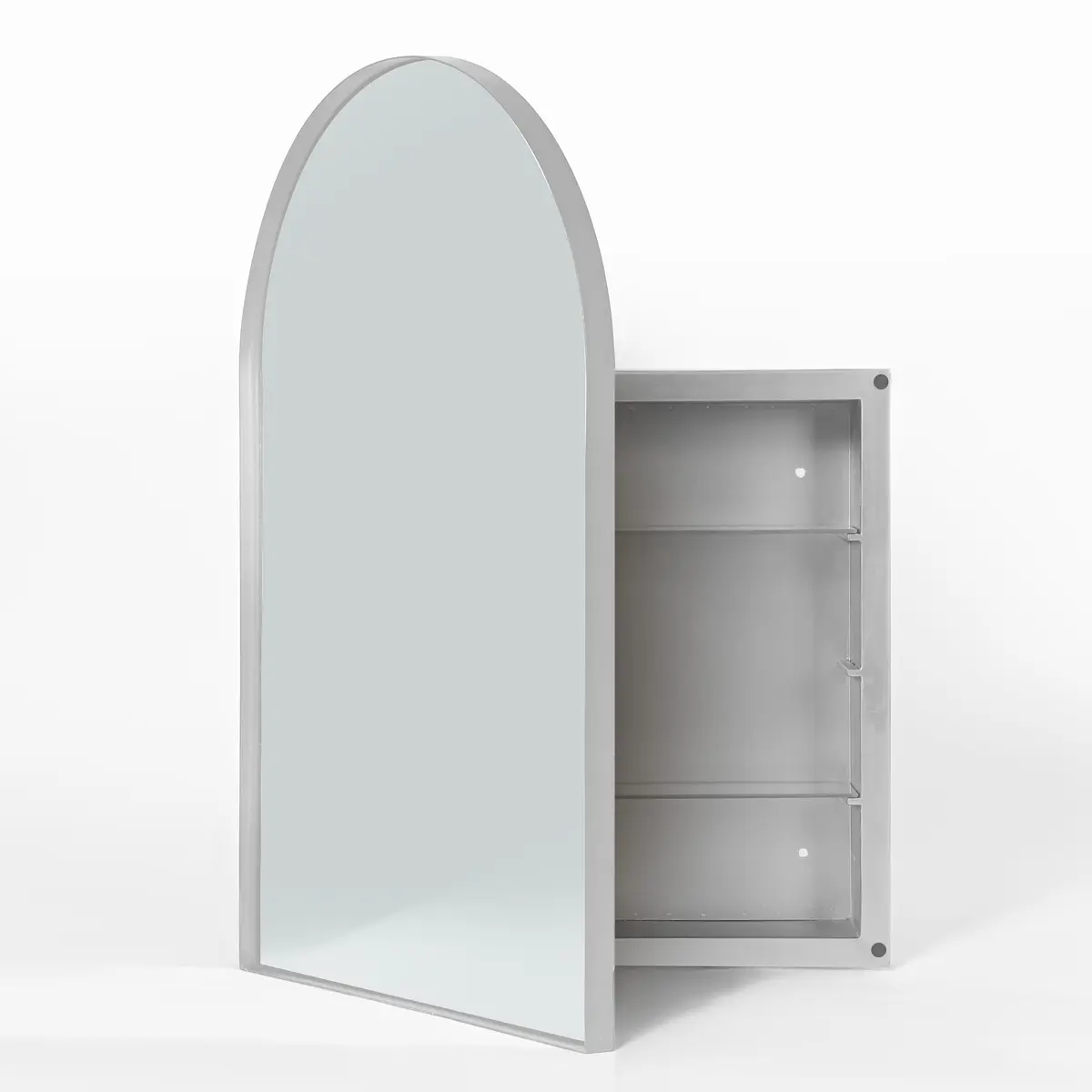 SDHYL Bathroom Medicine Cabinet 36x24 Inch Arched Silver Wall Mount Recessed Mirror - view 8