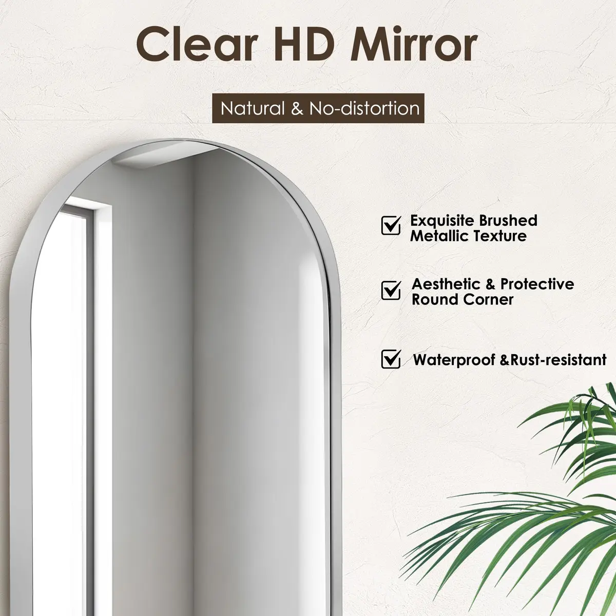SDHYL Bathroom Medicine Cabinet 36x24 Inch Arched Silver Wall Mount Recessed Mirror - view 3