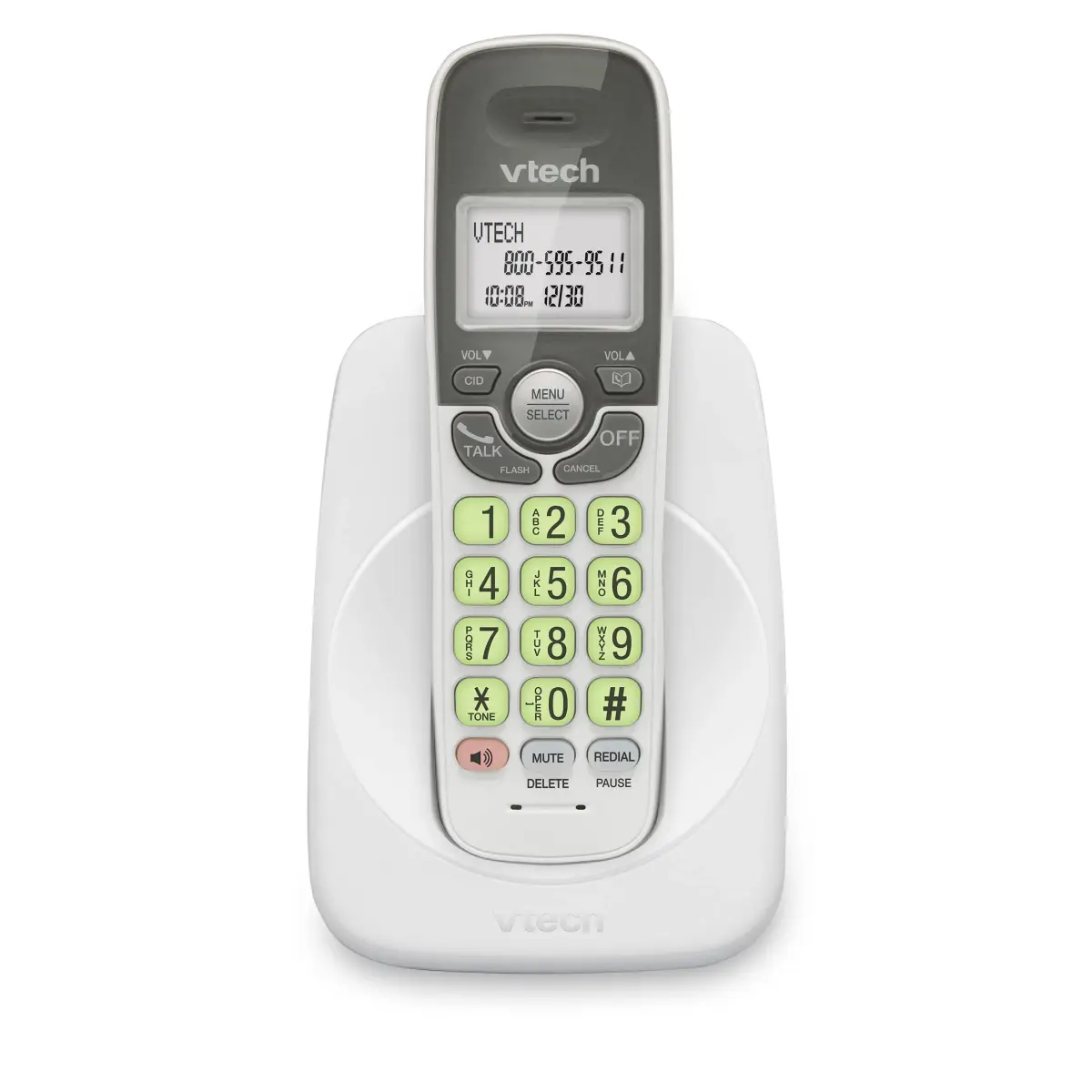 VTech VG131 Cordless Phone with DECT 6.0, Full-Duplex Speakerphone, Lighted Display, Backlit Keypad, Caller ID, Wall Mount | 10.7 cm (4.2 in) Width - main product image