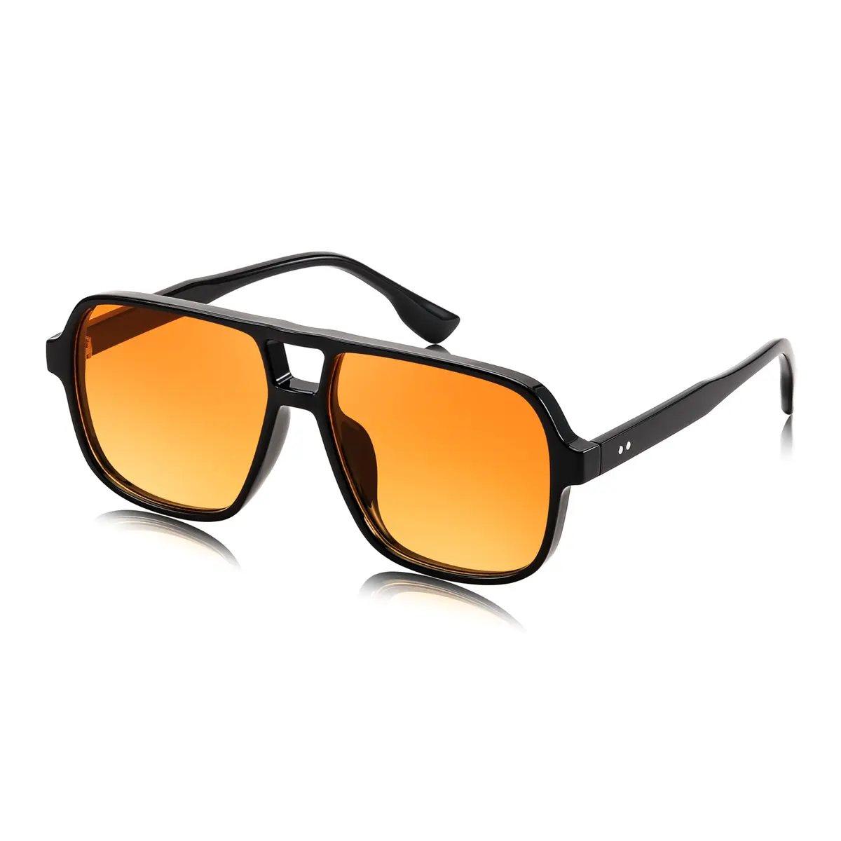 FEISEDY Retro Square Aviator Sunglasses Women Men Oversized Shades 55MM | Classic 70s Double Bridge Design - main product image
