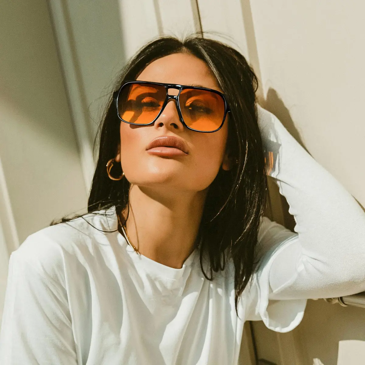 FEISEDY Retro Square Aviator Sunglasses Women Men Oversized Shades 55MM | Classic 70s Double Bridge Design - view 2