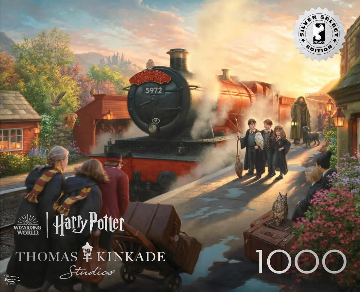 Buffalo Games Thomas Kinkade Hogwart's Express 1000 Piece Puzzle | Expert Challenge with High-Res Artwork - view 3