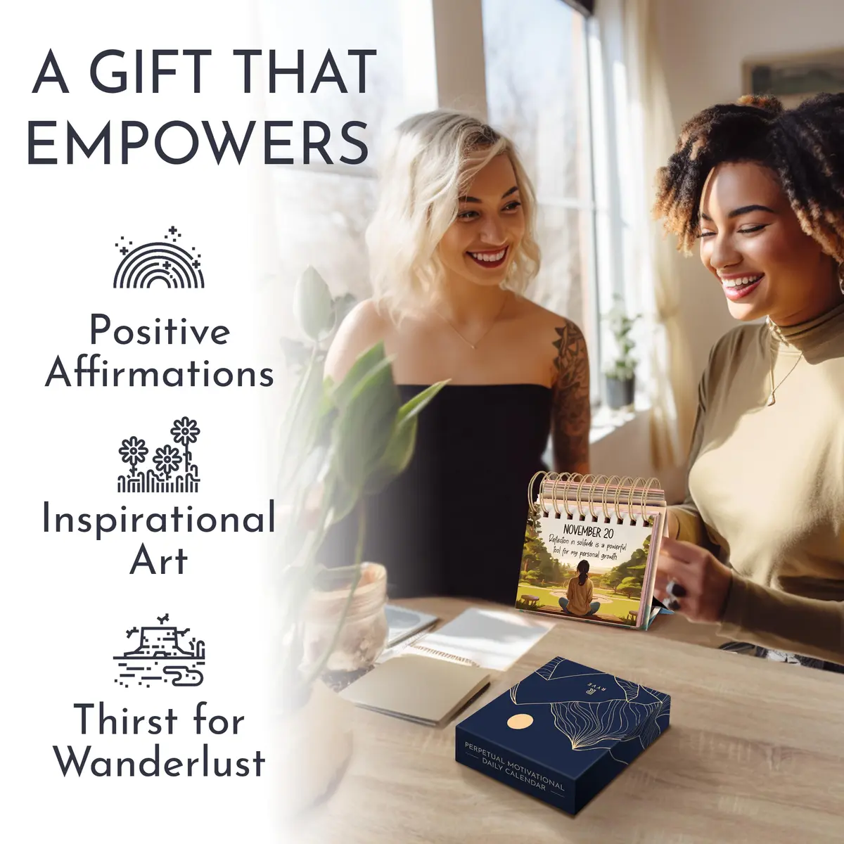 RYVE Daily Affirmation Calendar for Women, 366 Empowering Positive Affirmations, 14cm (5.5in) x 13cm (5.1in) - view 3
