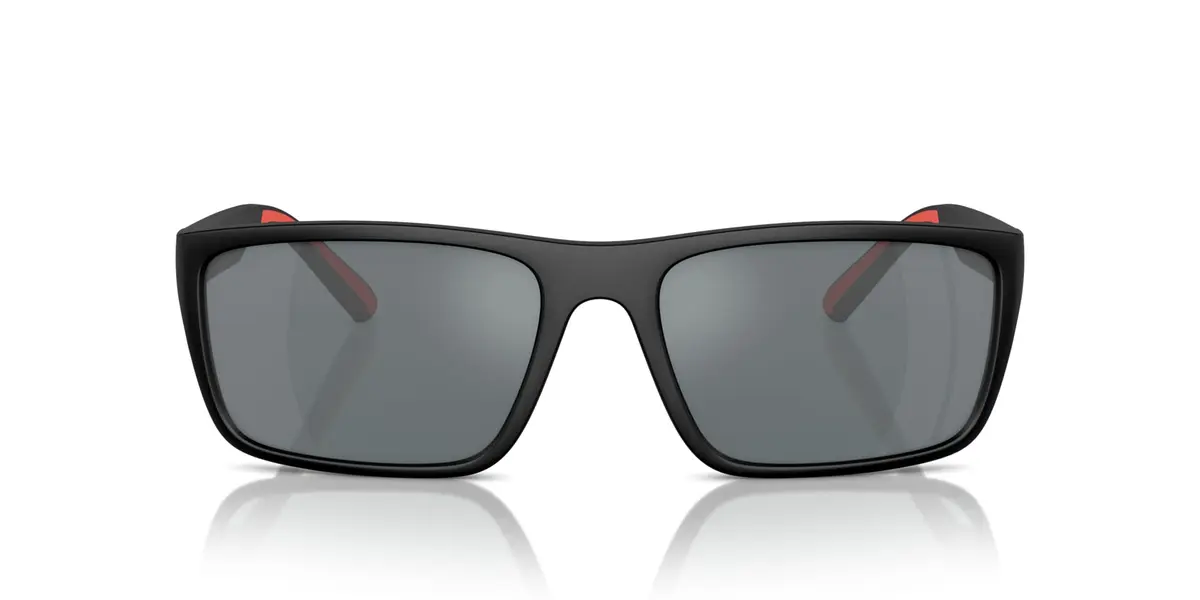 Scuderia Ferrari FZ6003U Sunglasses, Black Matte/Grey Mirrored, 59 mm | Sporty Oversized Rectangular Frame with UV Protection - main product image