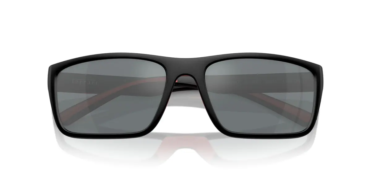 Scuderia Ferrari FZ6003U Sunglasses, Black Matte/Grey Mirrored, 59 mm | Sporty Oversized Rectangular Frame with UV Protection - view 5