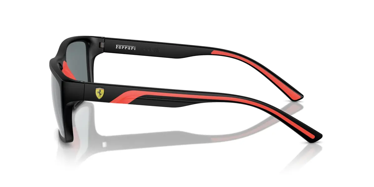 Scuderia Ferrari FZ6003U Sunglasses, Black Matte/Grey Mirrored, 59 mm | Sporty Oversized Rectangular Frame with UV Protection - view 3