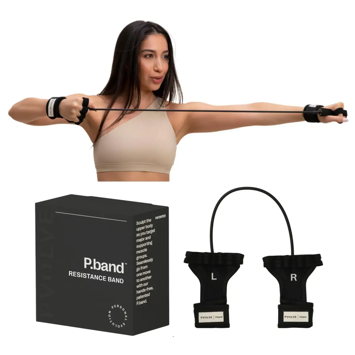 PVOLVE P.Band Exercise Resistance Band with Glove Design | Light 0.18 kg (0.4 lb) - main product image