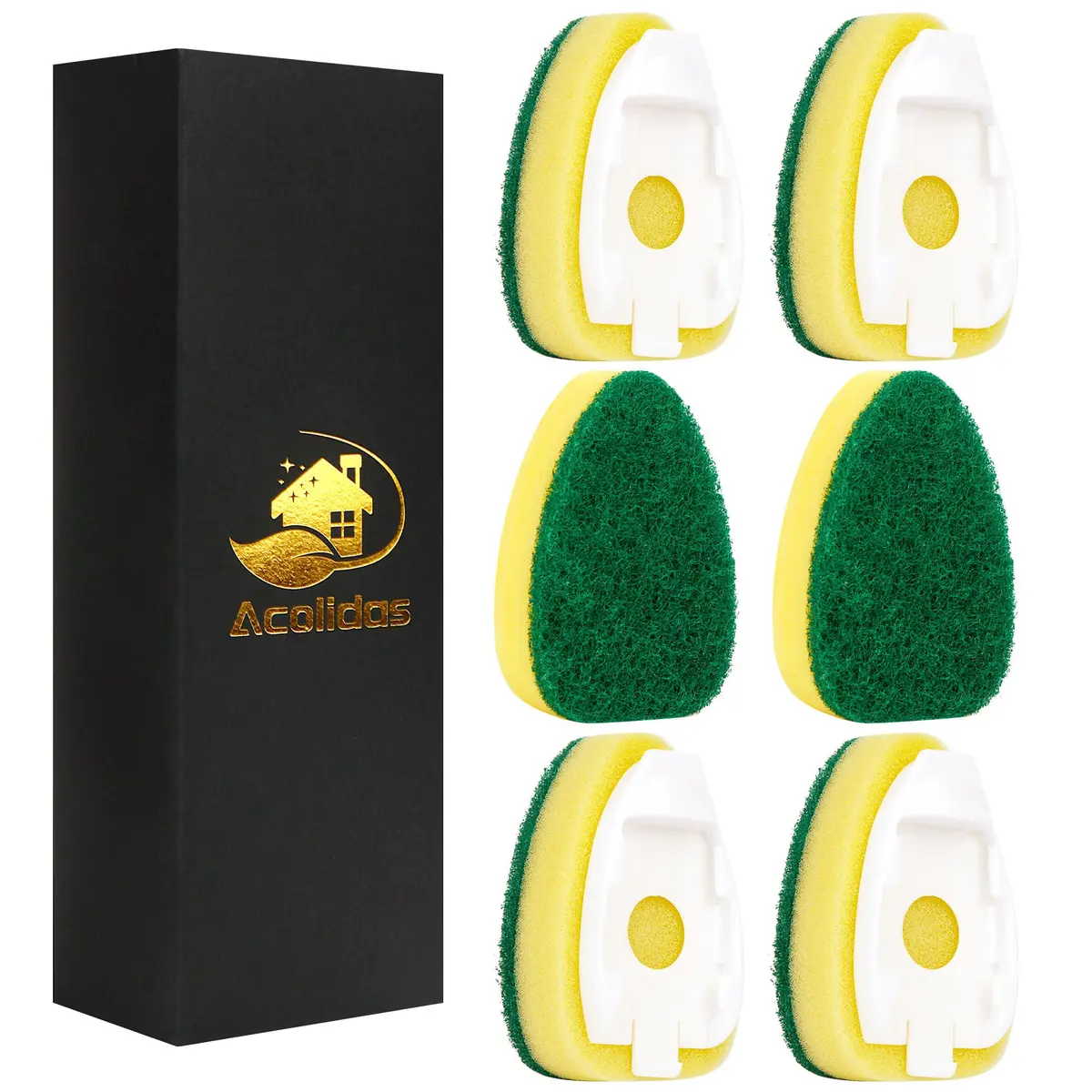 Acolidas Non Scratch Dishwand Refills 6 Pack | Durable, Scratch-Free Kitchen Sponge - main product image