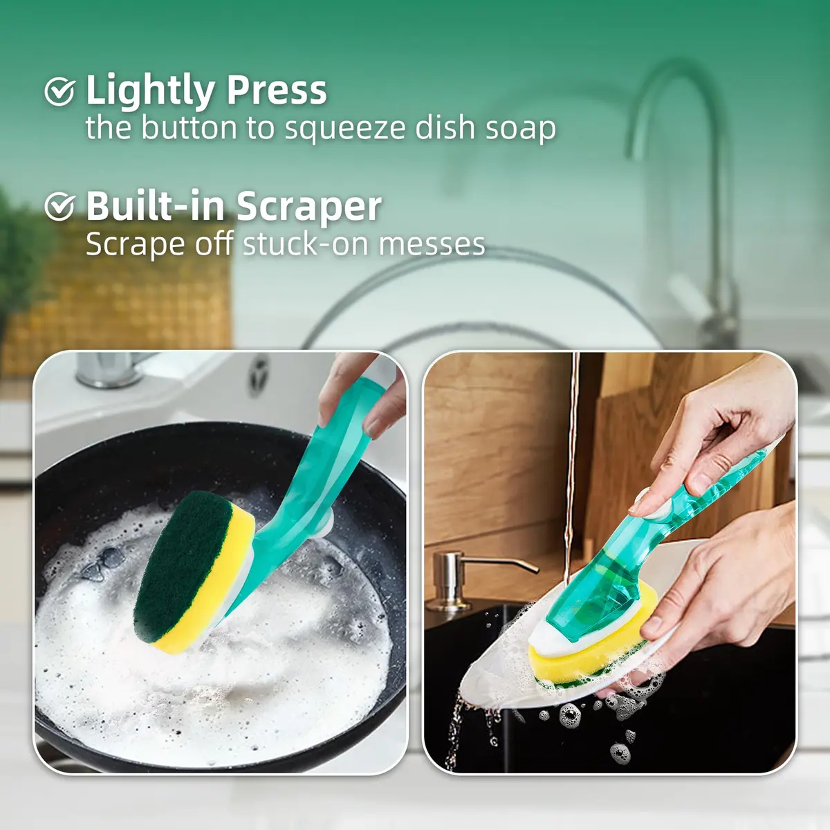 Acolidas Non Scratch Dishwand Refills 6 Pack | Durable, Scratch-Free Kitchen Sponge - view 5