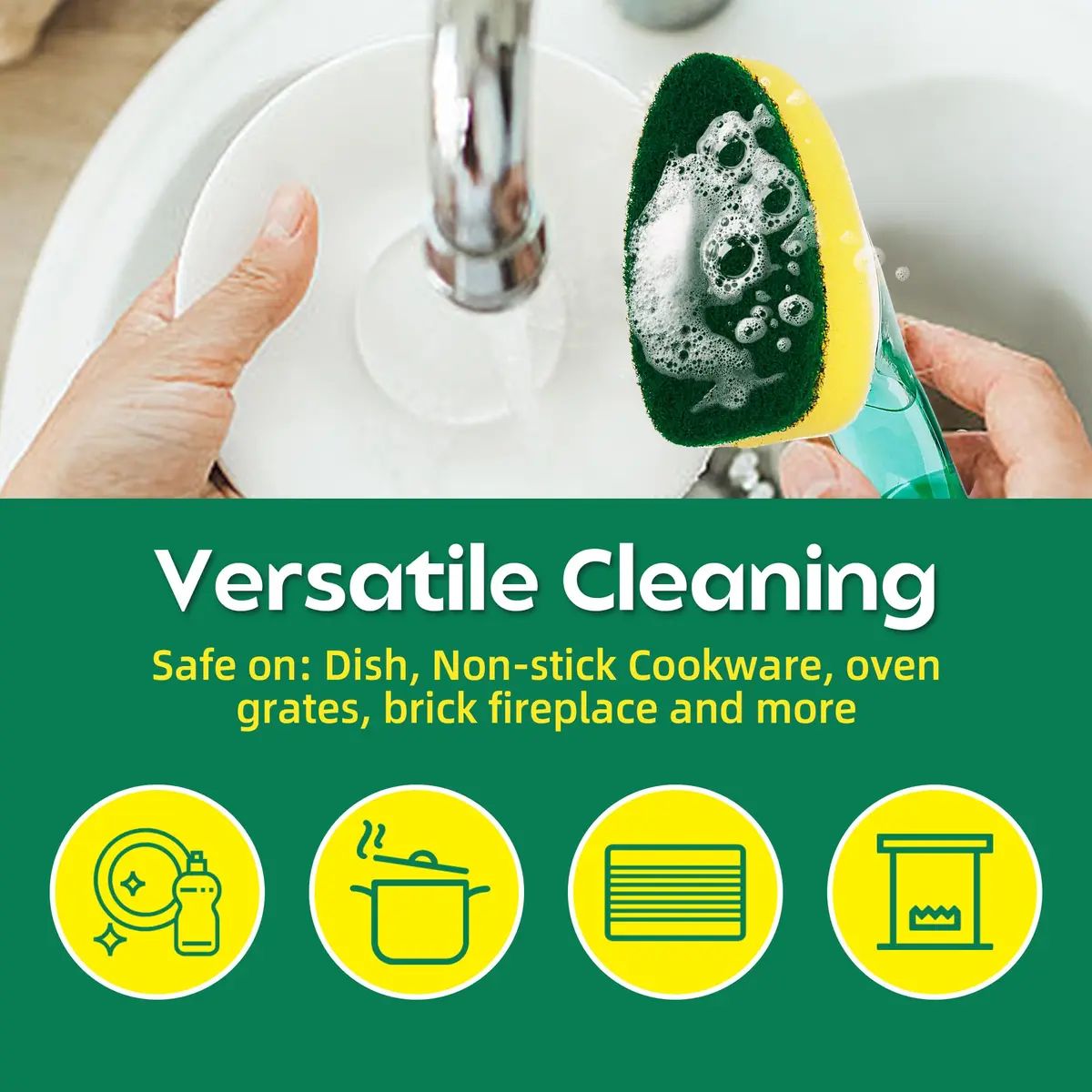 Acolidas Non Scratch Dishwand Refills 6 Pack | Durable, Scratch-Free Kitchen Sponge - view 2