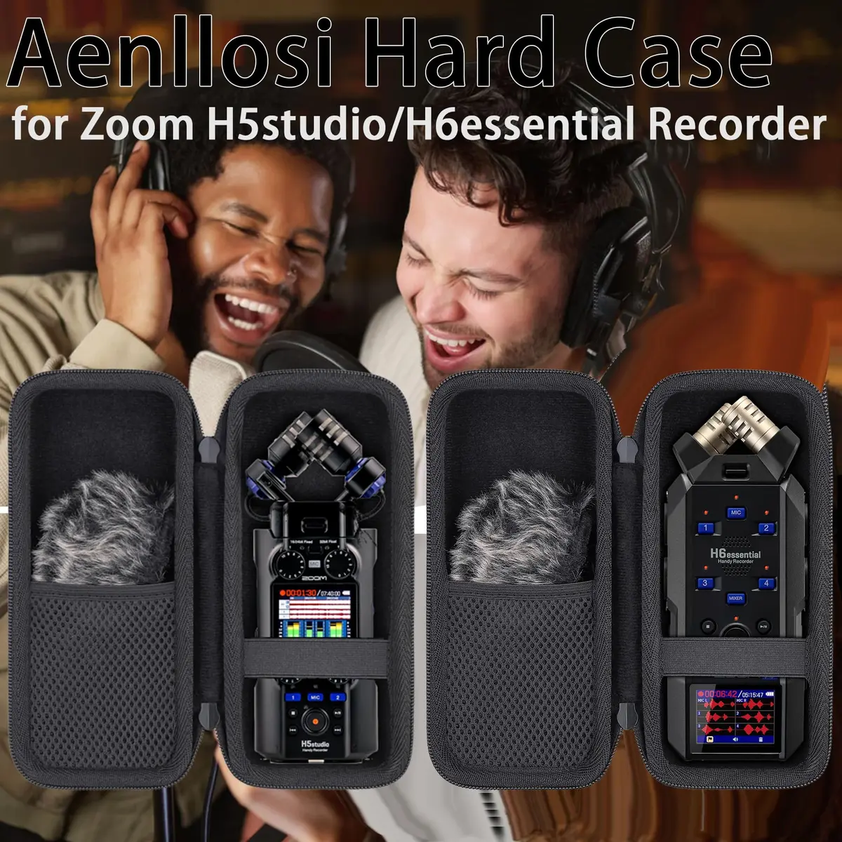 Aenllosi Hard Case for Zoom H6studio/H5studio/H6essential 6-Track, Black | Shock & Waterproof Travel Case - view 9