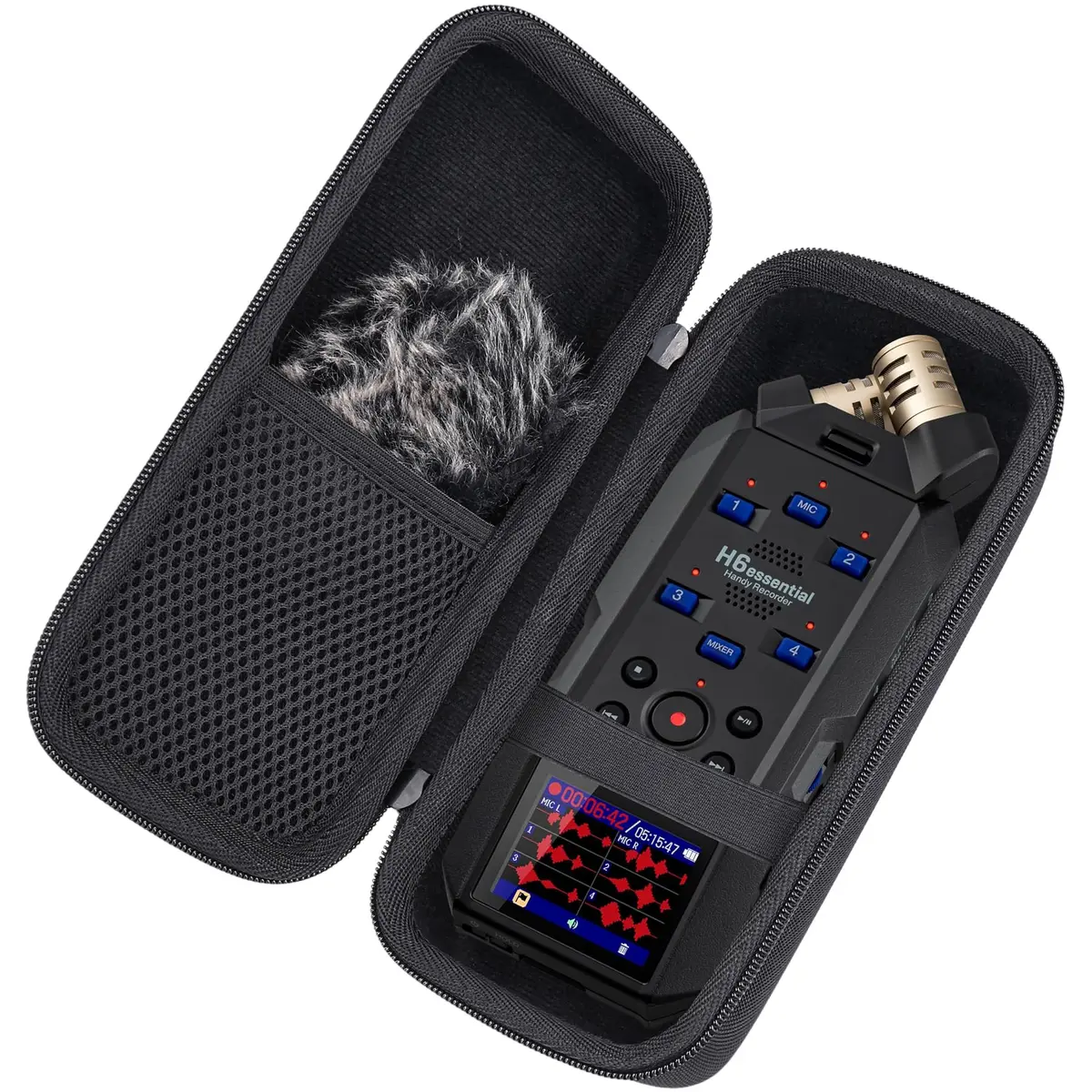 Aenllosi Hard Case for Zoom H6studio/H5studio/H6essential 6-Track, Black | Shock & Waterproof Travel Case - view 3