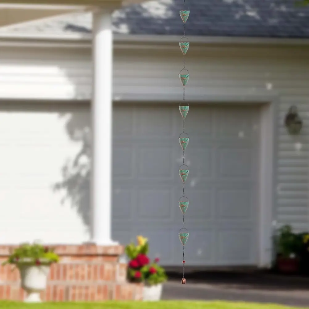 giole Bee Pattern Rain Chain 3.25 m (10.66 ft) | Decorative Metal Downspout Alternative - view 7