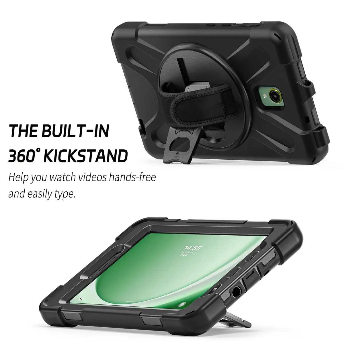 ZenRich Rugged Case for Samsung Galaxy Tab Active5/Active3 8" | Shockproof with Kickstand & Shoulder Strap - view 4