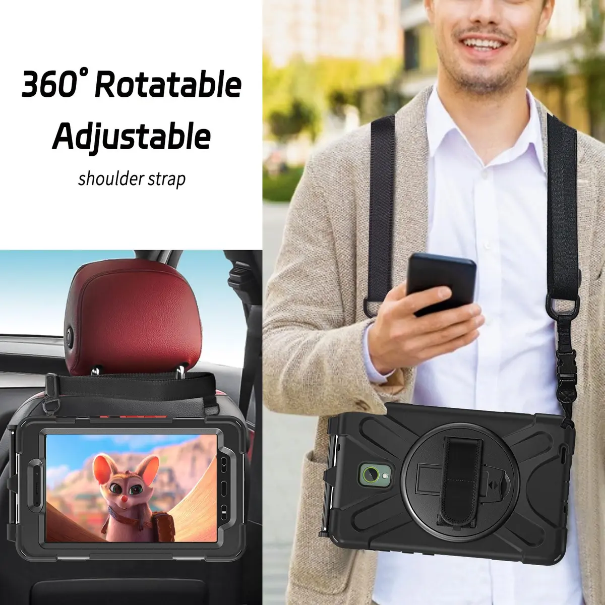 ZenRich Rugged Case for Samsung Galaxy Tab Active5/Active3 8" | Shockproof with Kickstand & Shoulder Strap - view 5