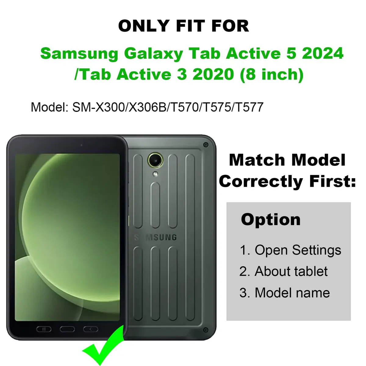 ZenRich Rugged Case for Samsung Galaxy Tab Active5/Active3 8" | Shockproof with Kickstand & Shoulder Strap - view 2