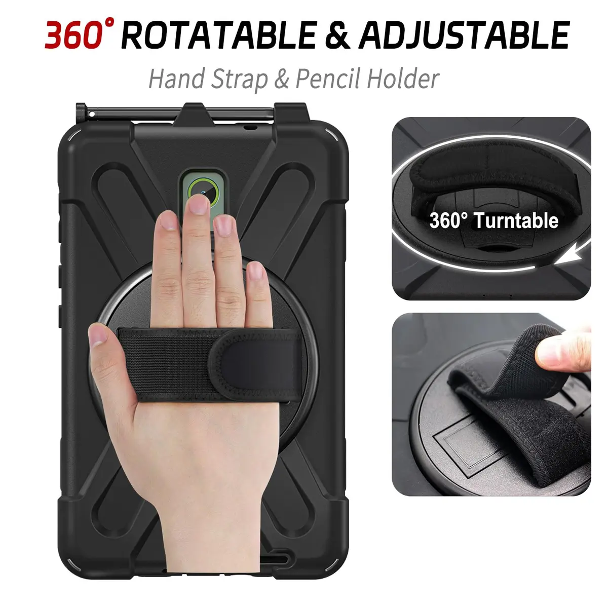 ZenRich Rugged Case for Samsung Galaxy Tab Active5/Active3 8" | Shockproof with Kickstand & Shoulder Strap - view 3