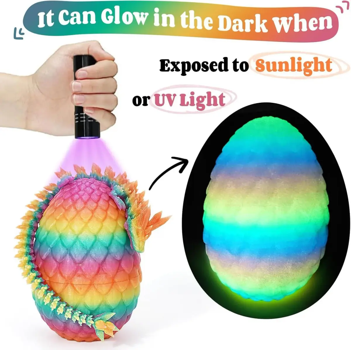 TBOLINE 3D Printed Dragon Egg Toy 13 cm (5 in) | ASTM-Certified PLA - view 3