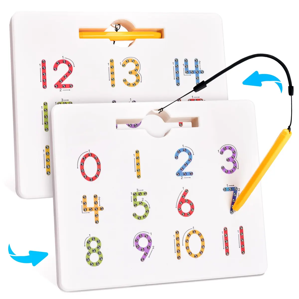 GAMENOTE Magnetic Number Tracing Board Double Sided 1-20 | Interactive Learning Toy for Kids - main product image